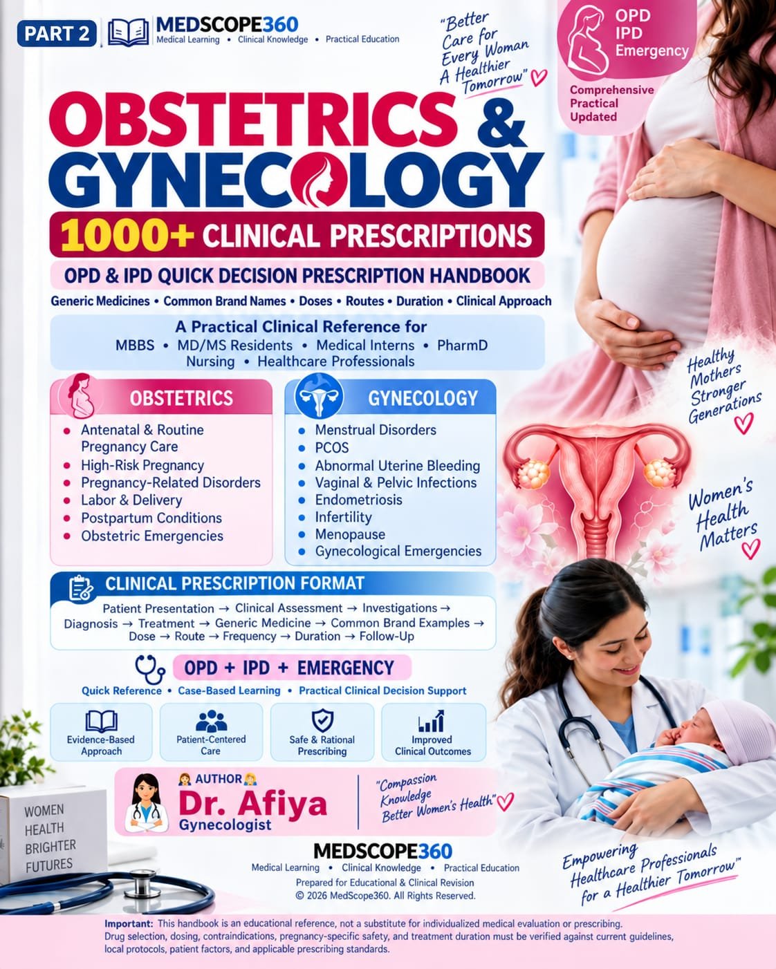 Obstetrics and gynaecology 500+ clinical prescriptions Master handebook ( Part 1 )