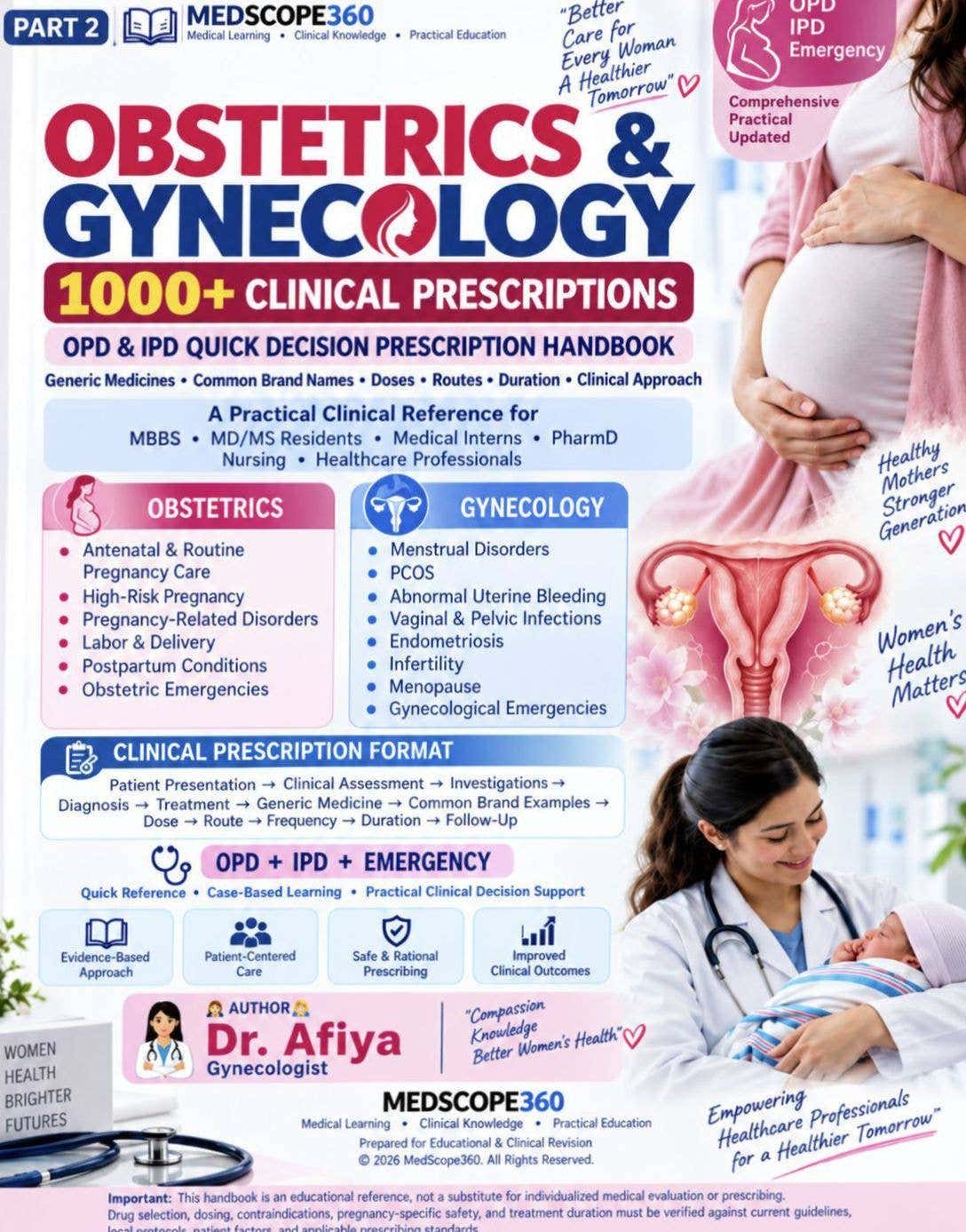 Obstetrics and gynaecology 500+ clinical prescriptions master handbook (part2) cover